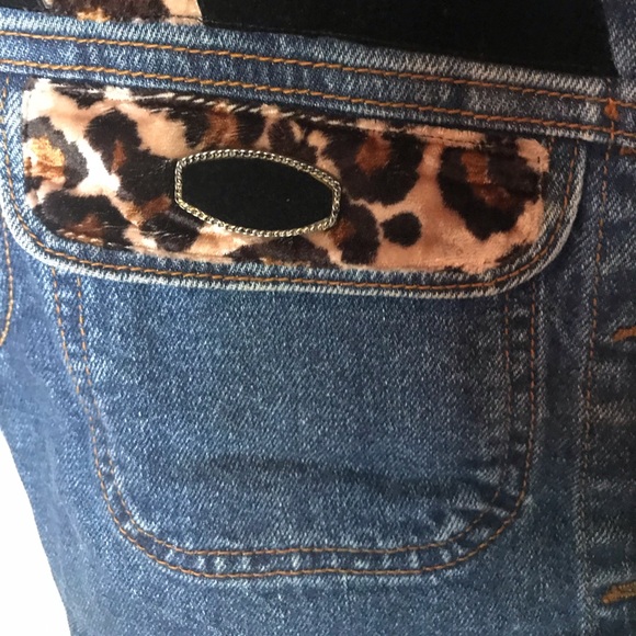 Leopard Print Denim Jacket - Picture 3 of 4